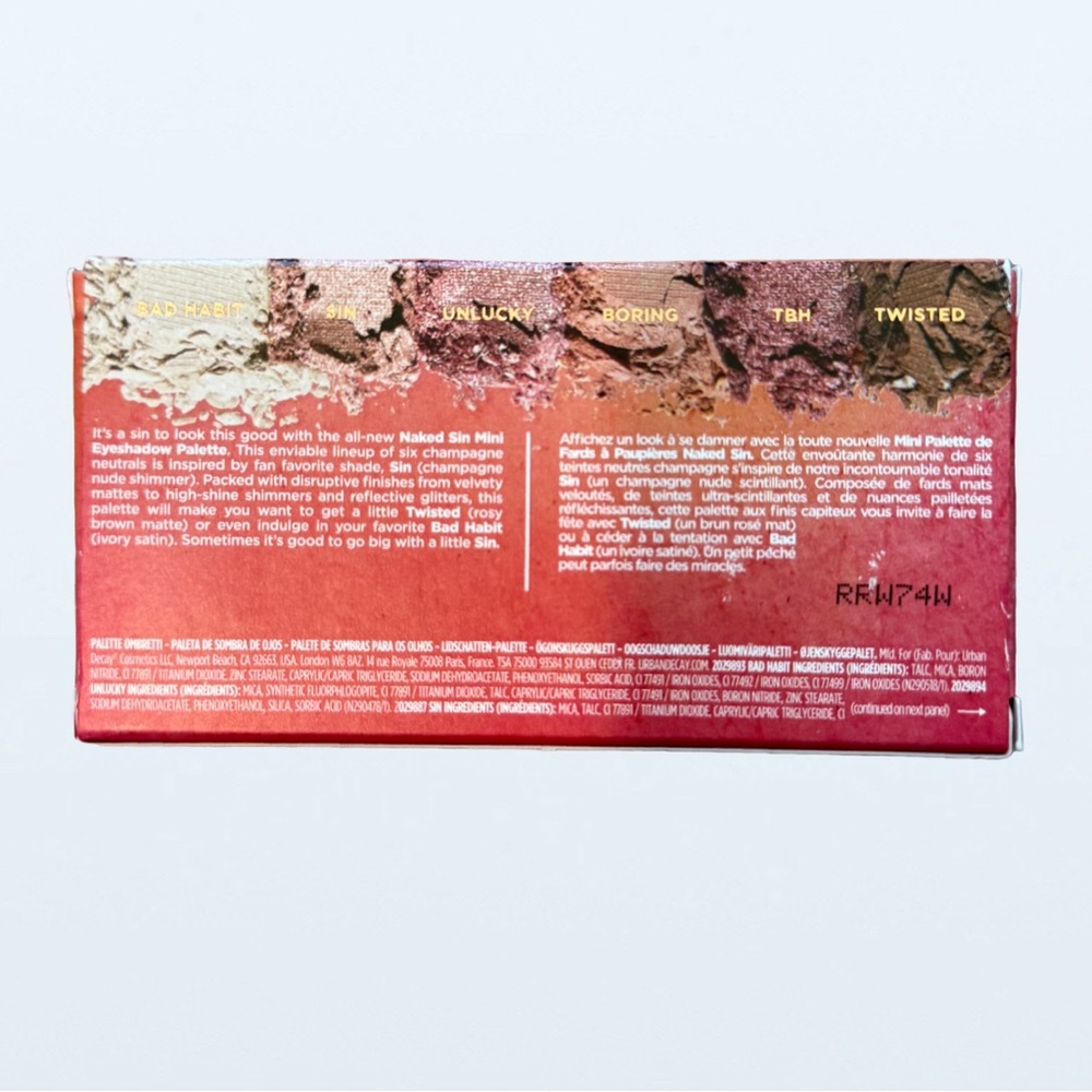 New Urban Decay Naked Sin Eyeshadow Palette - Pink and Brown Hues - Picture 5 of 6
